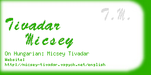 tivadar micsey business card